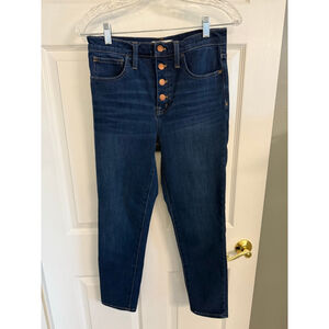 Madewell 10 inch high-rise skinny button fly dark rinse size 27